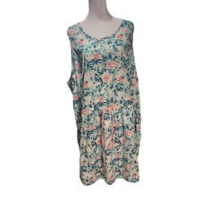 Ocean + Coast Floral‎ Summer Tank Dress Plus Size 3X NWOT